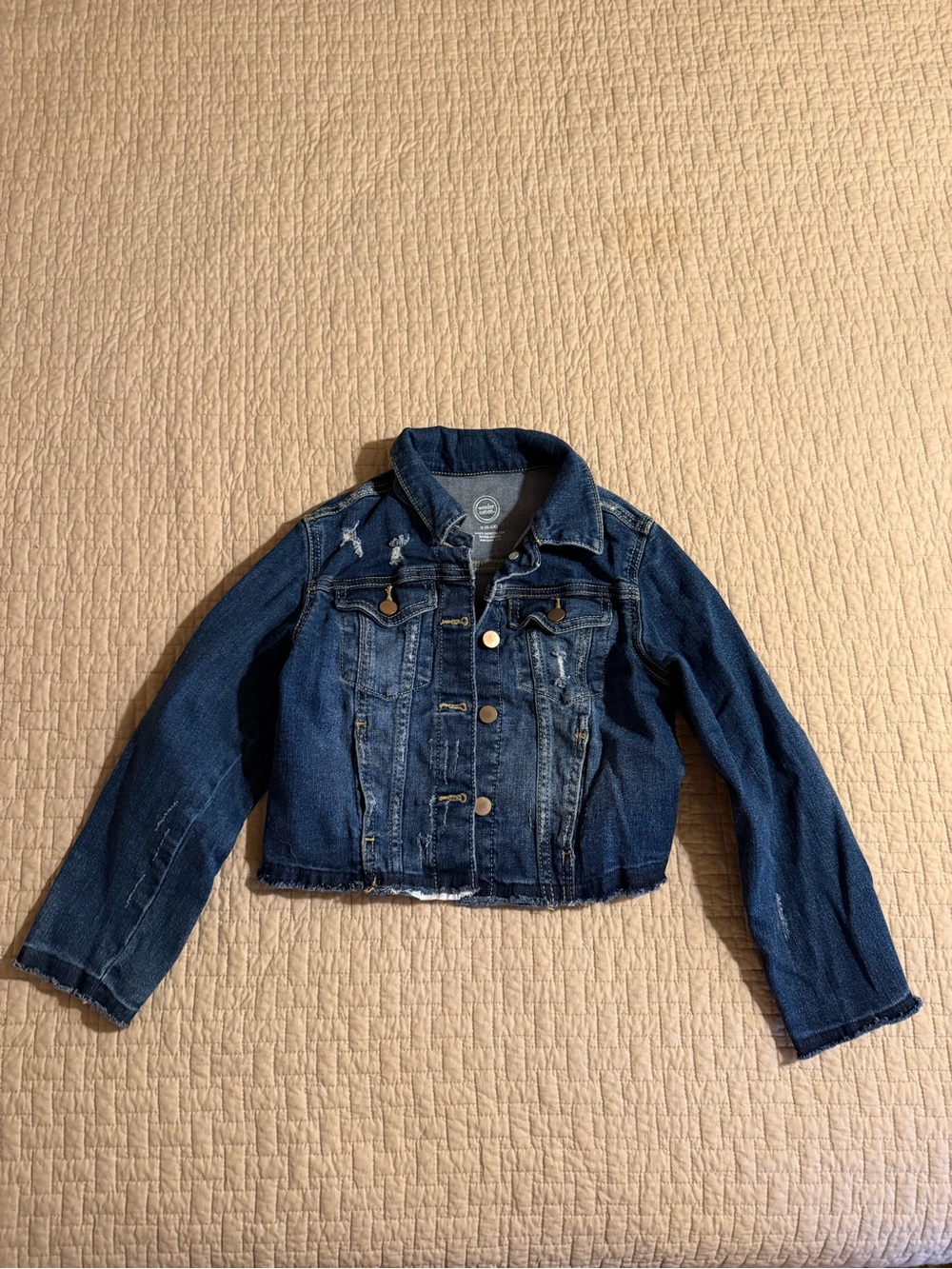 wonder nation Dark Blue Denim Jacket for Girls